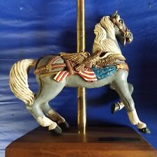 Vintage PJ'S CAROUSEL COLLECTION Americana Flag  Horse SIGNED MICHELLE PHELPS picture