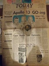 Apollo 13 Newspaper 1970 Florida Today Brevard County April 11,1970 Cape Canaver picture