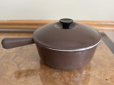 Vintage LE CREUSET Brown  22 Sauce Pan Oven w/ Lid, Enamel Cast Iron France picture