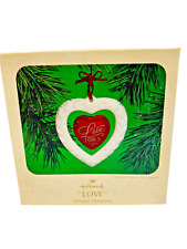 Set of 3 Hallmark Vintage Love 1983 Christmas Tree Ornament's Heart Shaped picture