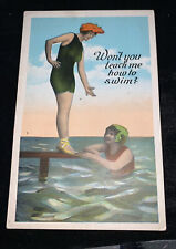 Two c1920s Bathing Beauties Unused Postcard picture