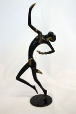 Vintage Bronze African Woman Dancer Sculpture Hagenauer Rohac Era 7 Inch picture