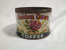 Rare Golden Dawn Coffee Tin Can 1 Pound Can Advertising Kitchen Decor Home Ad picture