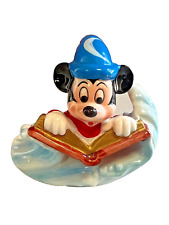 Rare Disney Fantasia Mickey Mouse Wizard Sorcerer Book Ceramic Figurine Japan  picture