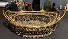 Vintage Brass Nesting Baskets Lot Of 3 picture