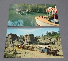 2 Vintage Disneyland Postcards Frontierland Mine Train & Adventureland Cruise picture