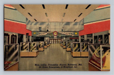 1940'S. FRIENDSHIP AIRPORT. BALTIMORE, MD. MAIN LOBBY. POSTCARD JJ14 picture