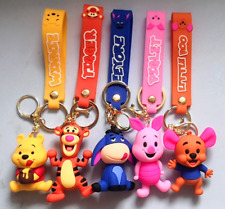 5 Styles Disney Winnie The Pooh 3D PVC Bags Hanger Pendant Keychains Key Rings picture