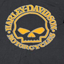 Harley-Davidson T-Shirt Mens XL Black Double Sided Biker Skull Michigan Vintage picture
