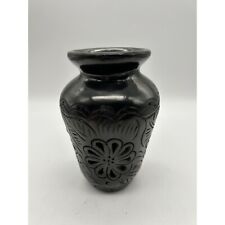 Oaxaca Mexico Barro Negro Signed Dona Rosa Pottery Vase 4.25
