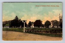 Warren OH-Ohio, Scene In Packard Park, Antique, Vintage Souvenir Postcard picture