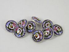 Russian Buttons Filigree w/ Enamel SET of 9 (#025) picture