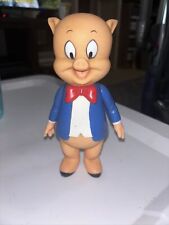 VINTAGE PORKY PIG PLASTIC RUBBER WARNER BROS ENTERTAINMENT COLLECTIBELE 8”TALL picture