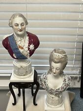 French Sevres Porcelain Bust Marie-Antoinette And Louis XVI picture