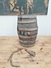 Antique Wine barrel Cask 1920's wood & iron pot Handcrafted 19