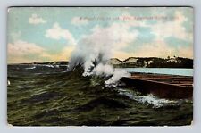 Ashtabula Harbor OH-Ohio, A Rough Day On Lake Erie, Antique Vintage Postcard picture