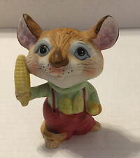 Vintage HOMCO Porcelain Mouse 5601 Holding Ear of Corn picture