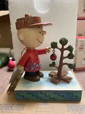 Snoopy Peanuts Jim Shore Charlie Brown w Pathetic Tree Figurine 4042371 picture