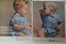 1966 WT Grants store infant girls boys wet set clothing vintage fashion ad picture
