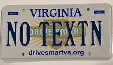 Exp Virginia Personalized Vanity License Plate Va Tag NO TEXTN Driver Edu Sign picture