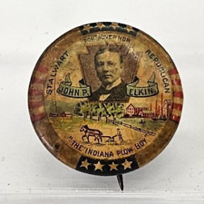 1902 John P Elkin for Governor of Indiana Political Pinback Button picture