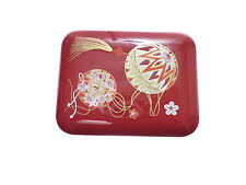 Japanese Red Laquer Plastic Candy Trinket Box Small 4