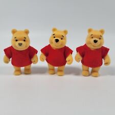 VTG Disney Pooh's Friendly Places Pooh With Red Shirt Flocked Mini Figure Lot picture