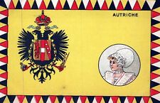 AUSTRIA - Flag, Seal And Young Woman Postcard - udb (pre 1908) picture