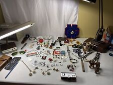 Vintage Junk Drawer Lot Rings Watch Advertising Sewing Leather 925 12k Jewelry++ picture