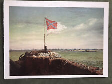 POSTCARD CIVIL WAR- SOUTHERN FLAG OVER FT. SUMTER, OCTOBER 20, 1863, DIXIE CROSS picture