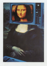 Vintage Postcard  ART MONA LISA  COMPUTER HEAD  CHROME 4X6    UNPOSTED picture