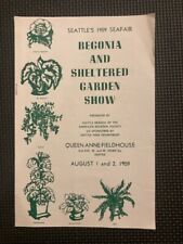 Seattle 1959 Begonia and Sheltered Garden Show Queen Anne Fieldhouse Brochure picture