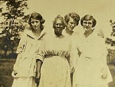 Vintage Photo African American Nanny Three Pretty White Girls Women Black 1915 picture
