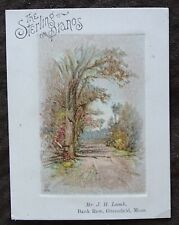 Greenfield Mass. 1880's Trade Card - The Sterling Pianos, J. H. Lamb, Bank Row picture