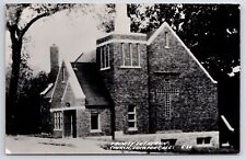 Lockport Illinois~Cross on Wall @ Trinity Lutheran Church~c1950 RPPC Postcard picture