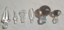 Lot of Vintage Bottle Stoppers  6 Pieces Clear Glass Different Sizes picture