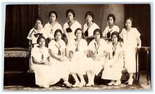 c1910 School Girls Uniform Studio Philippines RPPC Photo Postcard picture