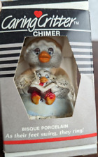 Jasco Caring Critter Goose Chimer Bell Feet Swing Bisque Porcelain Mother Baby picture