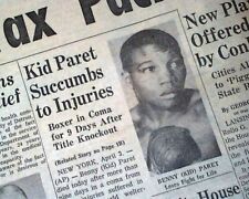 Cuban Boxer BENNY PARET Emile Griffith Boxing Title Fight DEATH 1962 Newspaper   picture