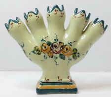 Vintage E.P.L Made In Portugal Hand Painted Finger Vase #303 Floral Rare picture