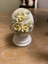 Vintage I.W. Rice Egg Shaped Nightlight Yellow Roses Flowers picture
