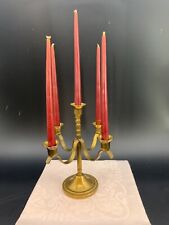 Antique Mini Brass Candelabra 5 candlesticks Beautifully  Designed. Very Unique picture