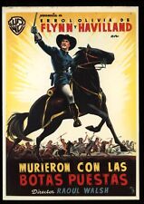 They Died With Their Boots On Movie Cinema Film Spanish Poster Art Postcard picture