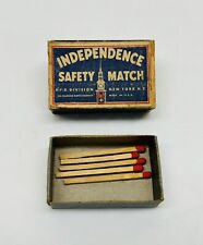 Vintage Independence Wood Safety Matches Box Pocket Sized New York NY picture