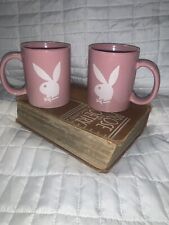 Vtg. Playboy Bunny Set/2 Pink Rabbit Head Design Coffee Cups 2004 3E Trading,LLC picture