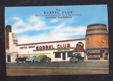 VALLEJO CALIFORNIA THE BARREL CLUB OLD CARS ADVERTISING POSTCARD COPY picture