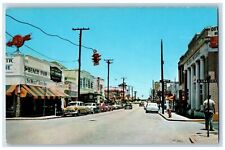 c1950's Main Street Business District Buildings Daytona Beach Florida Postcard picture