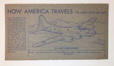 Nabisco Shredded Wheat How America Travels Color Cut Out Card Flying Fortress picture