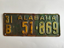 1931 Alabama License Plate Right Side is Repainted - Solid Metal picture