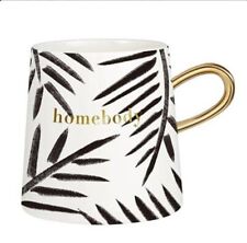 Slant Collections Tapered Mug Homebody Mug Cup 11oz. Tropical Black White Gold picture